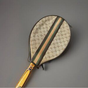 Gucci Web Stripe GG Monogram Supreme Canvas Tennis Racket Case 1112g56